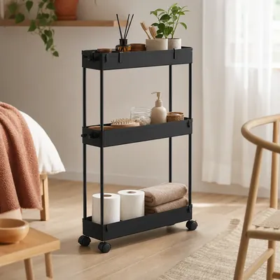 SPACELEAD Slim Storage Cart 4 Tier,Bathroom Organizer…